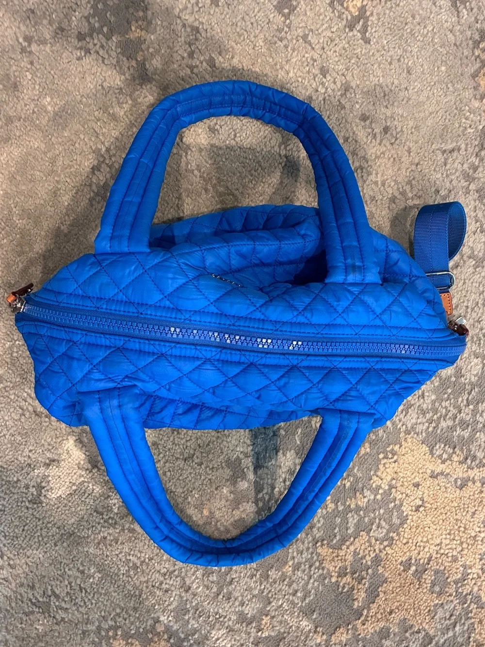 Like NEW MZ Wallace Medium Sutton Quilted Nylon Satchel-Surf Blue